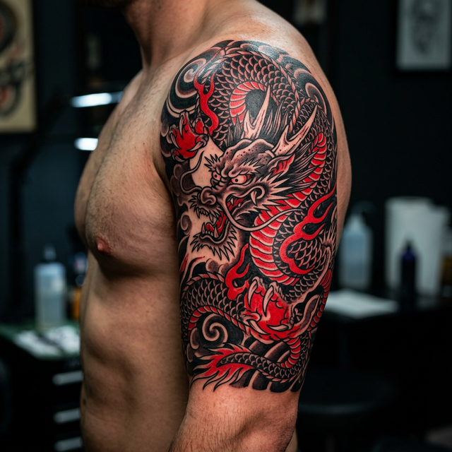 Tattoo dragón japonés